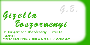 gizella boszormenyi business card