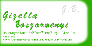 gizella boszormenyi business card